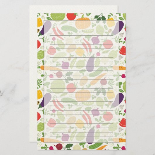 Voeding op witte achtergrond briefpapier (Voorkant / Achterkant)