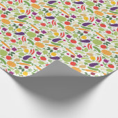 Voeding op witte achtergrond cadeaupapier (Hoek)