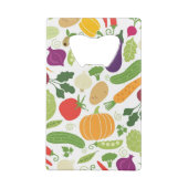 Voeding op witte achtergrond creditkaart flessenopener (Achterkant)