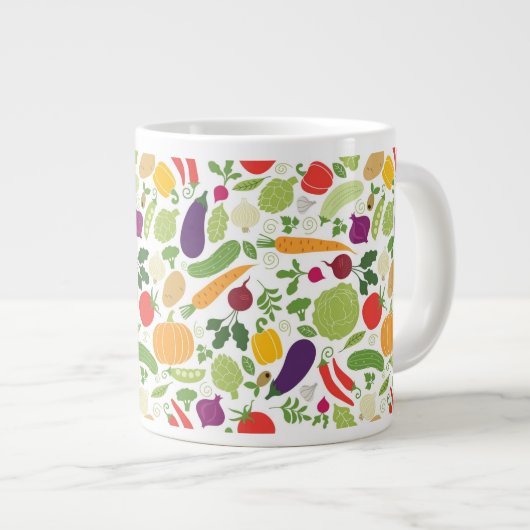 Voeding op witte achtergrond grote koffiekop (Voorkant rechts)