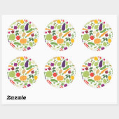 Voeding op witte achtergrond ronde sticker (Vel)