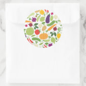 Voeding op witte achtergrond ronde sticker (Tas)