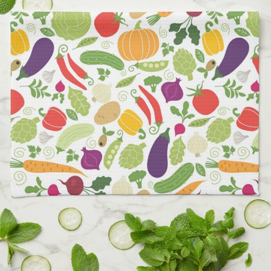 Voeding op witte achtergrond theedoek (Gevouwen)