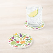 Voeding op witte achtergrond zandsteen onderzetter (Zijkant)