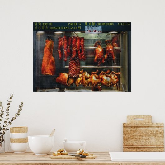 Voeding - Roast vlees voor verkoop Poster (Keuken)