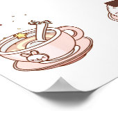 Voeding tegen witte achtergrond poster (Hoek)