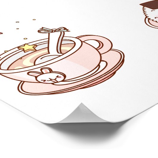 Voeding tegen witte achtergrond poster (Hoek)