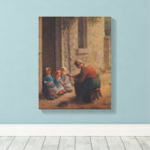 Voeding the Young, 1850 Canvas Afdruk (Insitu (Houten vloer))