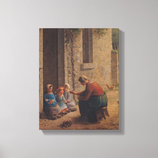 Voeding the Young, 1850 Canvas Afdruk (Voorkant)