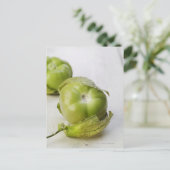 Voeding, voedsel en Drink, Tomatillo, fruit, Mexic Briefkaart (Staand voorkant)