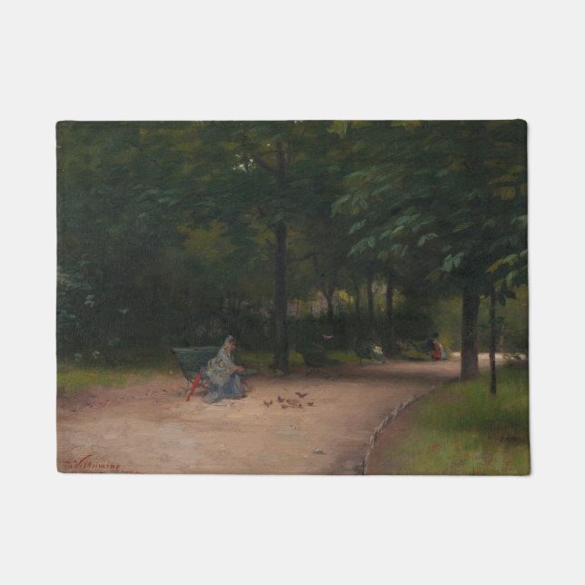 Voeding Vogels in het Park (door Paul Peel) Deurmat (Voorkant)