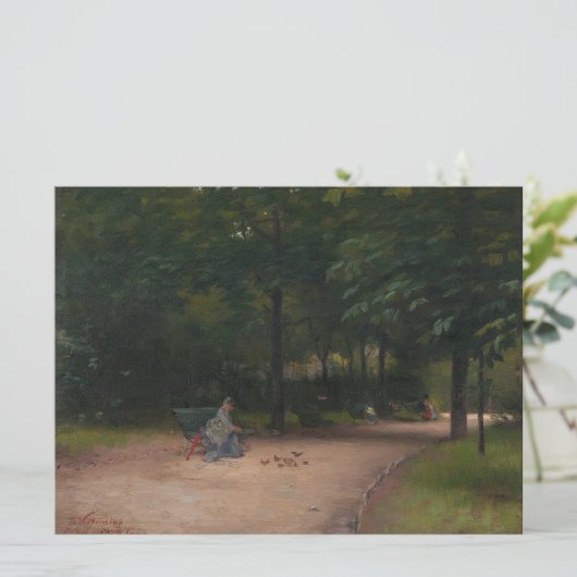 Voeding Vogels in het Park (door Paul Peel) Kaart (Staand voorkant)