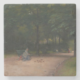 Voeding Vogels in het Park (door Paul Peel) Stenen Onderzetter