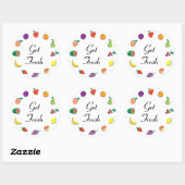 Voeding voor denken_Cirkel van Citrus_Get Fresh Ronde Sticker (Vel)