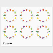 Voeding voor denken_volledig Fruity_Circle van Cit Ronde Sticker (Vel)