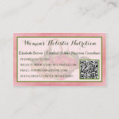 Voeding voor Vrouwen Roze Aardbeien QR-code Visitekaartje (Achterkant)