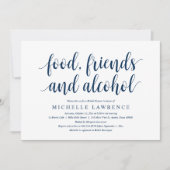 Voeding, vrienden en alcohol, modern Vrijgezellenf Kaart (Voorkant)
