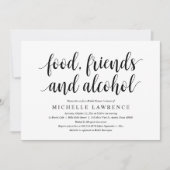 Voeding, vrienden en alcohol, modern Vrijgezellenf Kaart (Voorkant)
