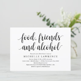 Voeding, vrienden en alcohol, modern Vrijgezellenf Kaart