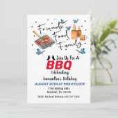 Voeding - Vriendenfamilie Birthday Barbecue Invita Kaart (Staand voorkant)