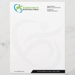 Voeding Wellness en Fitness Coach Business Briefhoofd Sjabloon