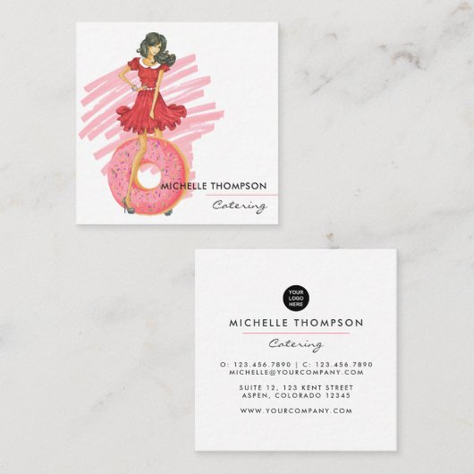 Voedings Catering Vierkant Zakelijke Kaart Vierkante Visitekaartje (Voorkant / Achterkant)