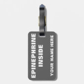 Voedingsallergie Alert Shark Label voor medische k Bagagelabel (Achterkant verticaal)