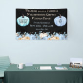 Voedingsallergie Friendly Blauwgroen Pumpkin Patch Spandoek (Beurs)