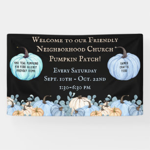Voedingsallergie Friendly Blauwgroen Pumpkin Patch Spandoek