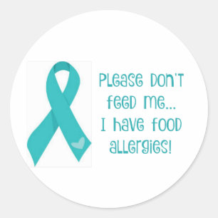Voedingsallergie sticker: "Geef me alsjeblieft gee Ronde Sticker