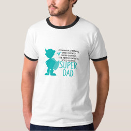 Voedingsallergie Super Dad Blauwgroen Silhouette T-shirt
