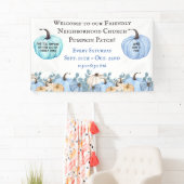 Voedingsallergie - vriendelijke Blauwgroen pompoen Spandoek (Insitu)