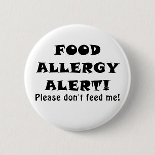 Voedingsallergie Waarschuwing Gelieve niet te eten Ronde Button 5,7 Cm