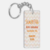  voedingsallergie Waarschuwing Kinderen op maat Sleutelhanger (Voorkant Links)