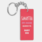 voedingsallergie Waarschuwing Kinderen op maat Sleutelhanger (Voorkant Links)