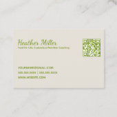 🥑 Voedingscoach Gepersonaliseerd QR Visitekaartje (Achterkant)