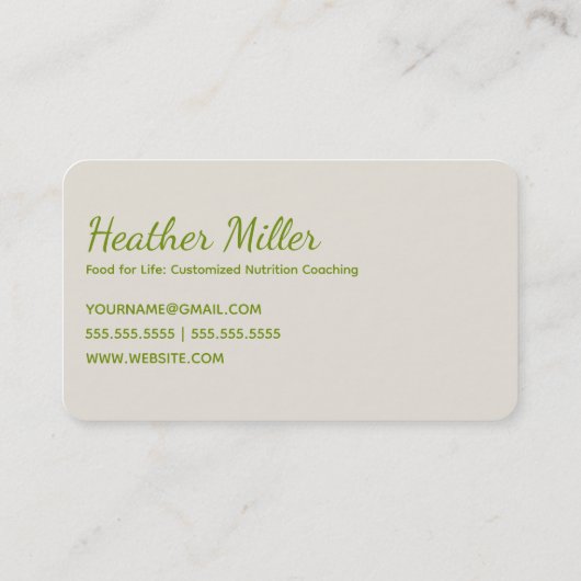 Voedingscoach Visitekaartje (Achterkant)