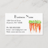 Voedingsdeskundige, chef-kok, catering, diëtist visitekaartje (Achterkant)