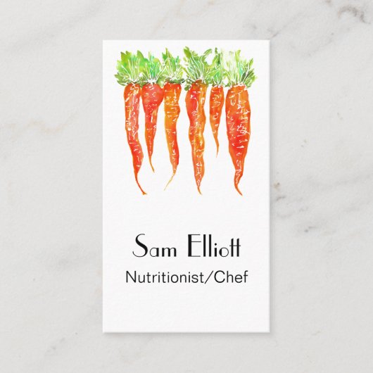 Voedingsdeskundige, chef-kok, catering, diëtist visitekaartje (Voorkant)