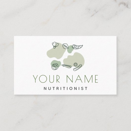 Voedingsdeskundige Diëtist Getrokken Groenten Camo Visitekaartje (Voorkant)