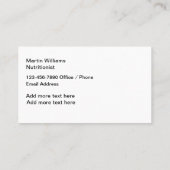 Voedingsdeskundige diëtist nieuwe Visitekaartjes (Achterkant)