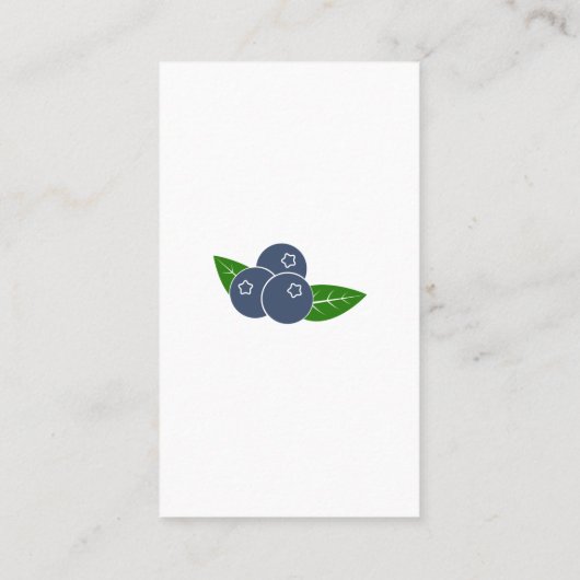 Voedingsdeskundige & Dietitian Blueberry Visitekaa Visitekaartje (Achterkant)