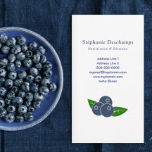 Voedingsdeskundige & Dietitian Blueberry Visitekaa