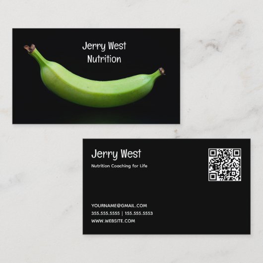 🍌 Voedingsdeskundige Foodie Custom QR Visitekaartje (Voorkant / Achterkant)