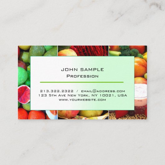 Voedingsdeskundige Gezond Leven Kleurrijke Vruchte Visitekaartje (Achterkant)