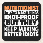 Voedingsdeskundige Ik probeer dingen grappig te ze Kartonnen Onderzetters (Voorkant)