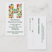 Voedingsdeskundige Monogram H Benoeming Afsprakenkaartje (Voorkant / Achterkant)