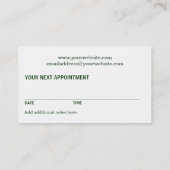 Voedingsdeskundige Monogram H Benoeming Afsprakenkaartje (Achterkant)