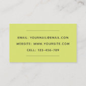 Voedingsdeskundige Neon Food Pattern Simple Minima Visitekaartje (Achterkant)