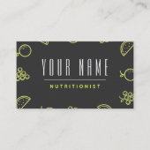 Voedingsdeskundige Neon Food Pattern Simple Minima Visitekaartje (Voorkant)